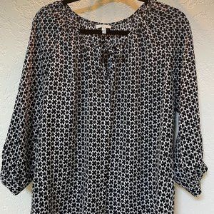 Joie Silk Blouse Black w/ White Stars